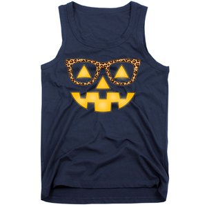 Cute Stylish Pumpkin Face With Glasses Tank Top