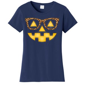 Cute Stylish Pumpkin Face With Glasses Women's T-Shirt