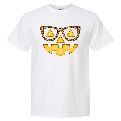 Cute Stylish Pumpkin Face With Glasses Garment-Dyed Heavyweight T-Shirt