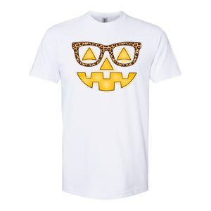 Cute Stylish Pumpkin Face With Glasses Softstyle CVC T-Shirt