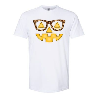 Cute Stylish Pumpkin Face With Glasses Softstyle® CVC T-Shirt