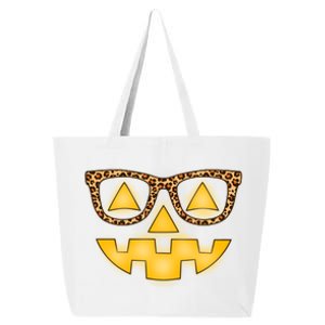 Cute Stylish Pumpkin Face With Glasses 25L Jumbo Tote