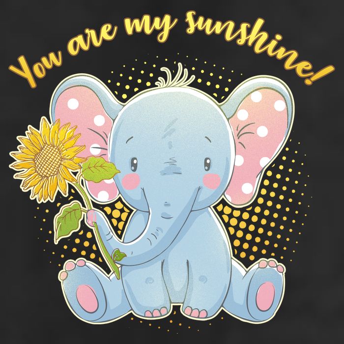Cute Sunflower Elephant Sunshine  7 Panel Mesh Trucker Snapback Hat