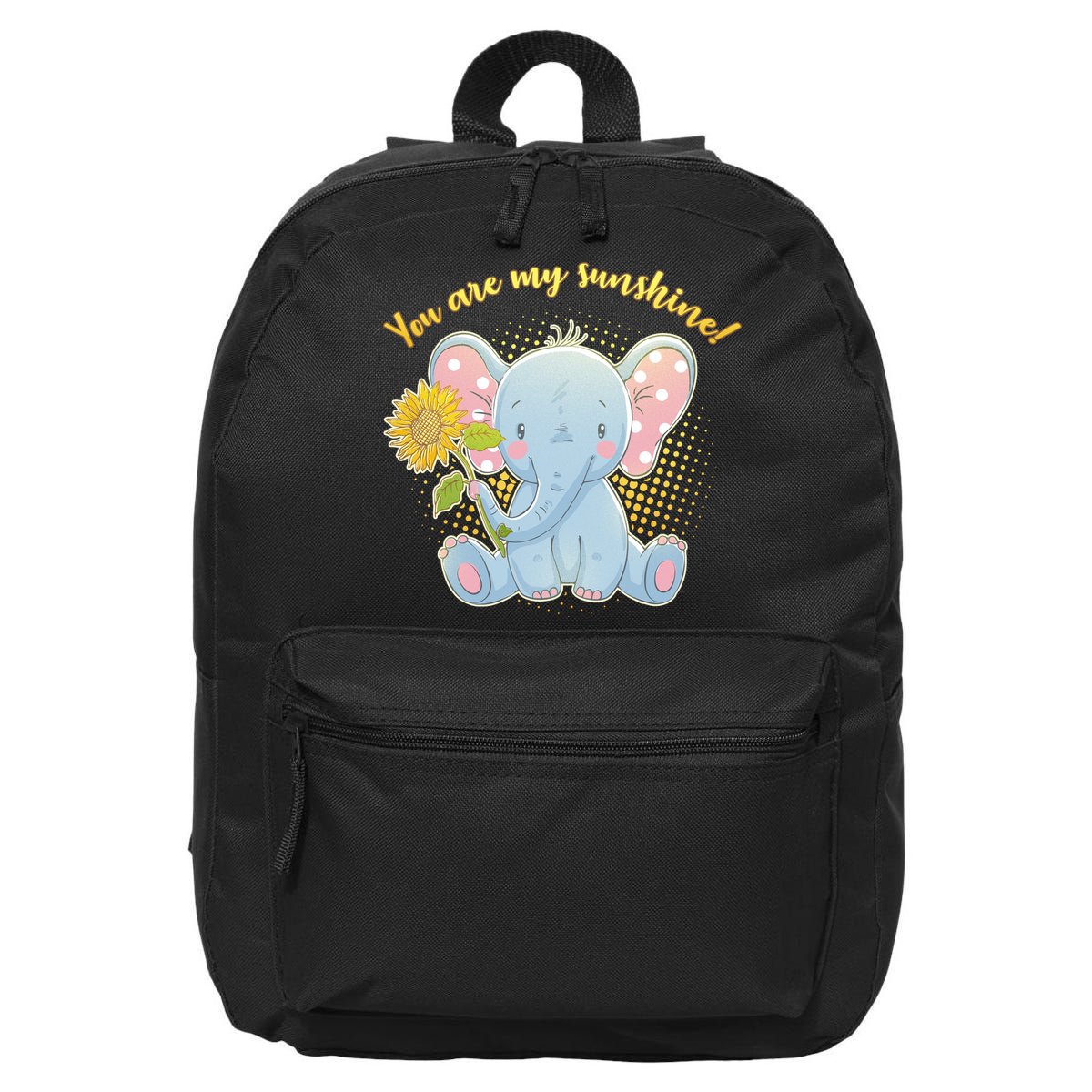 Cute Sunflower Elephant Sunshine  16 in Basic Backpack