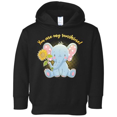 Cute Sunflower Elephant Sunshine  Toddler Hoodie