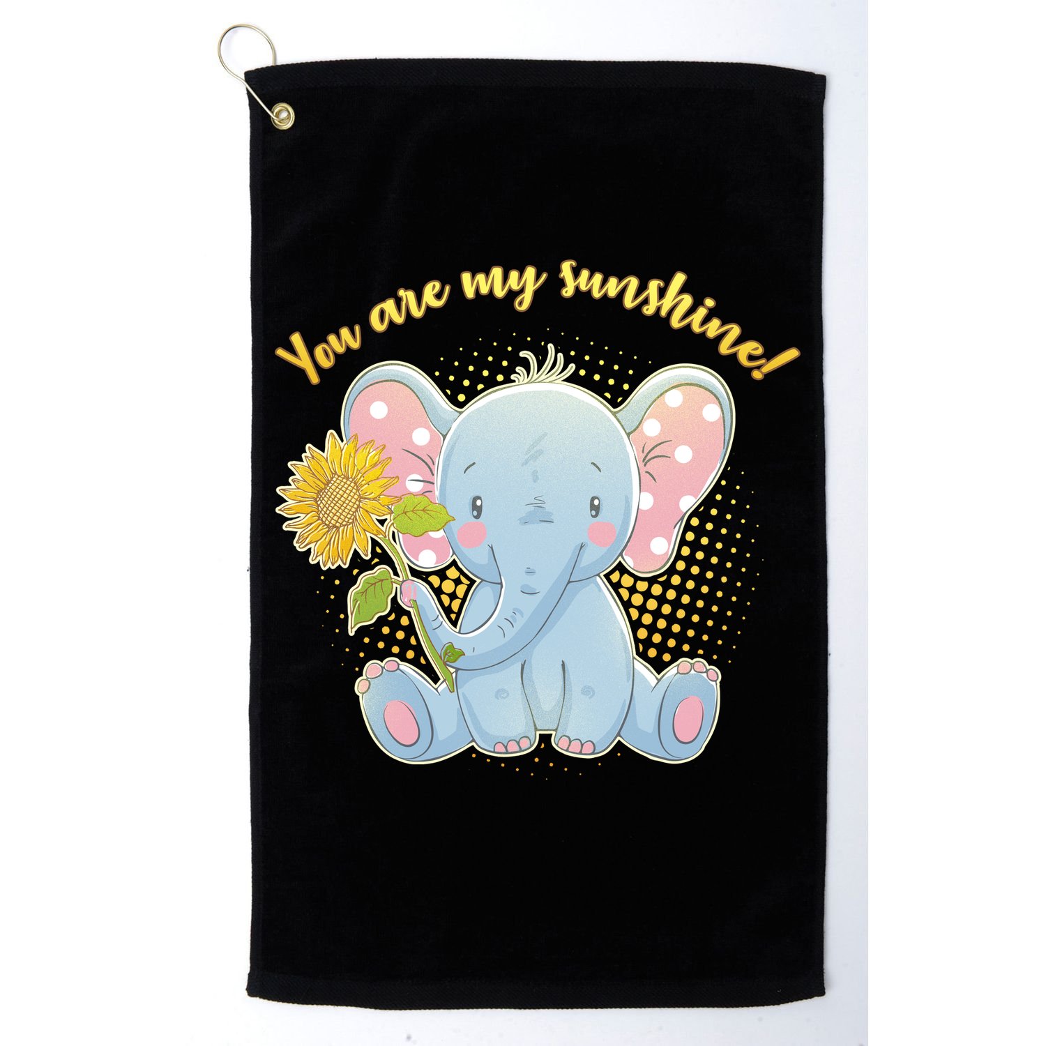 Cute Sunflower Elephant Sunshine  Golf Towel