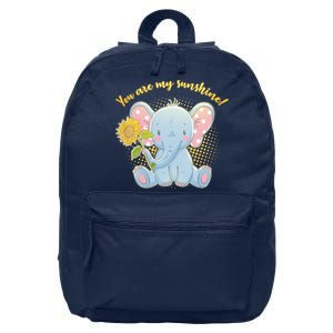 Cute Sunflower Elephant Sunshine  16 in Basic Backpack