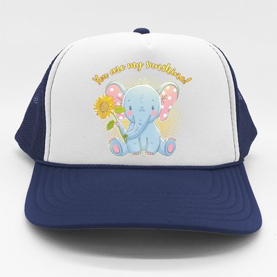 Cute Sunflower Elephant Sunshine  Trucker Hat