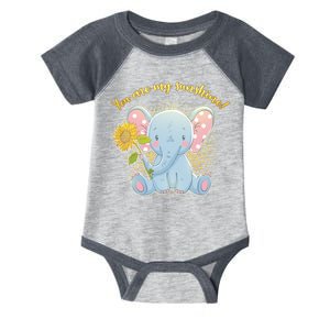 Cute Sunflower Elephant Sunshine  Infant Baby Jersey Bodysuit