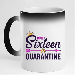 Cute Sweet Sixteen in Quarantine 11oz Black Color Changing Mug