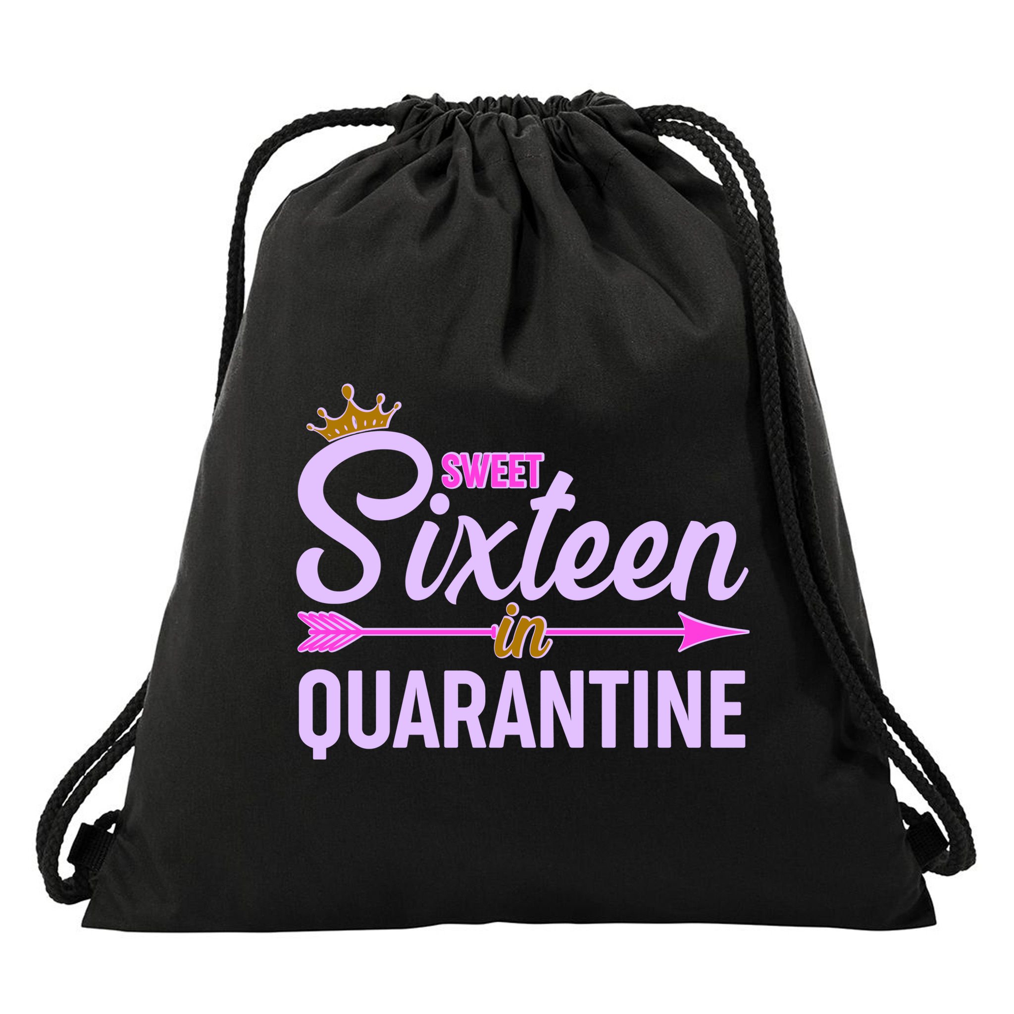 Cute Sweet Sixteen in Quarantine Drawstring Bag