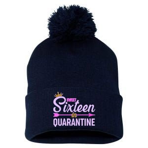 Cute Sweet Sixteen in Quarantine Pom Pom 12in Knit Beanie