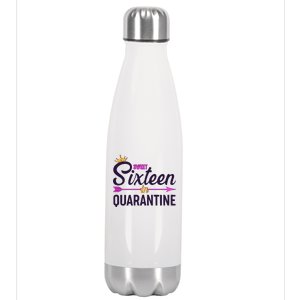 Cute Sweet Sixteen in Quarantine Stainless Steel Insulated Water Bottle