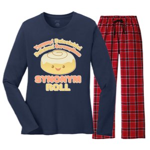 Cute Synonym Roll Women's Long Sleeve Flannel Pajama Set 