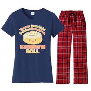 Cute Synonym Roll Women's Flannel Pajama Set