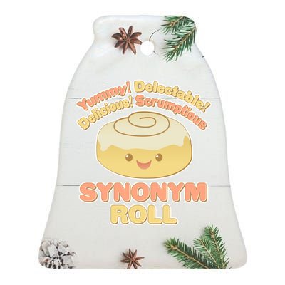 Cute Synonym Roll Ceramic Bell Ornament