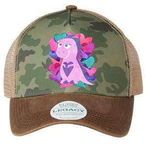 Cute T-Rex Valentine Full Of Hearts Legacy Tie Dye Trucker Hat