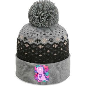 Cute T-Rex Valentine Full Of Hearts The Baniff Cuffed Pom Beanie