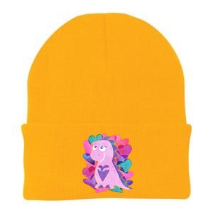 Cute T-Rex Valentine Full Of Hearts Knit Cap Winter Beanie