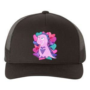 Cute T-Rex Valentine Full Of Hearts Yupoong Adult 5-Panel Trucker Hat