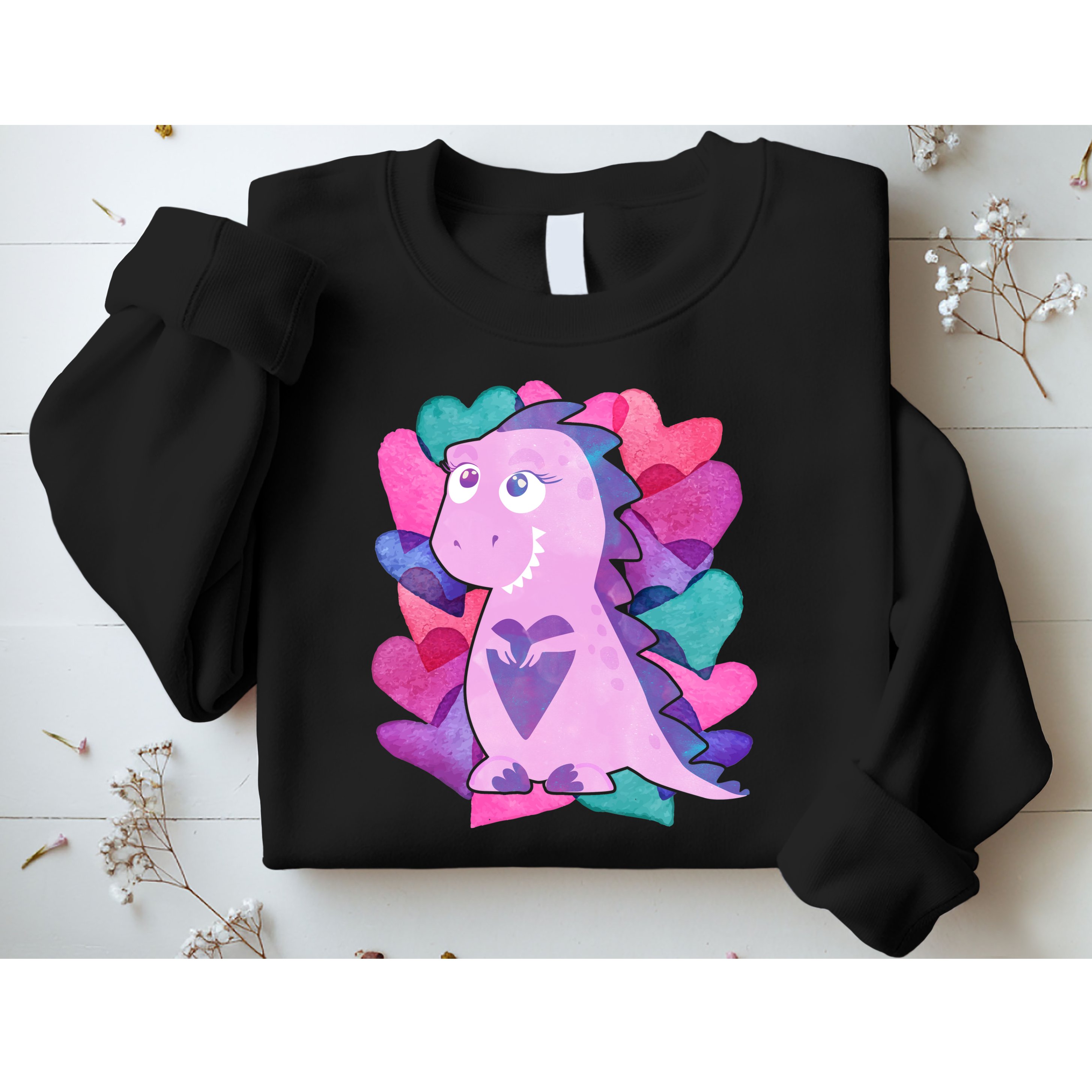 Cute T-Rex Valentine Full Of Hearts Sweatshirt