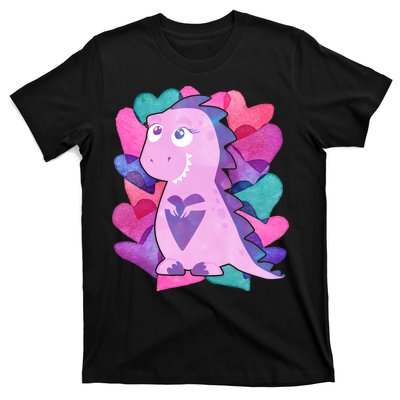 Cute T-Rex Valentine Full Of Hearts T-Shirt