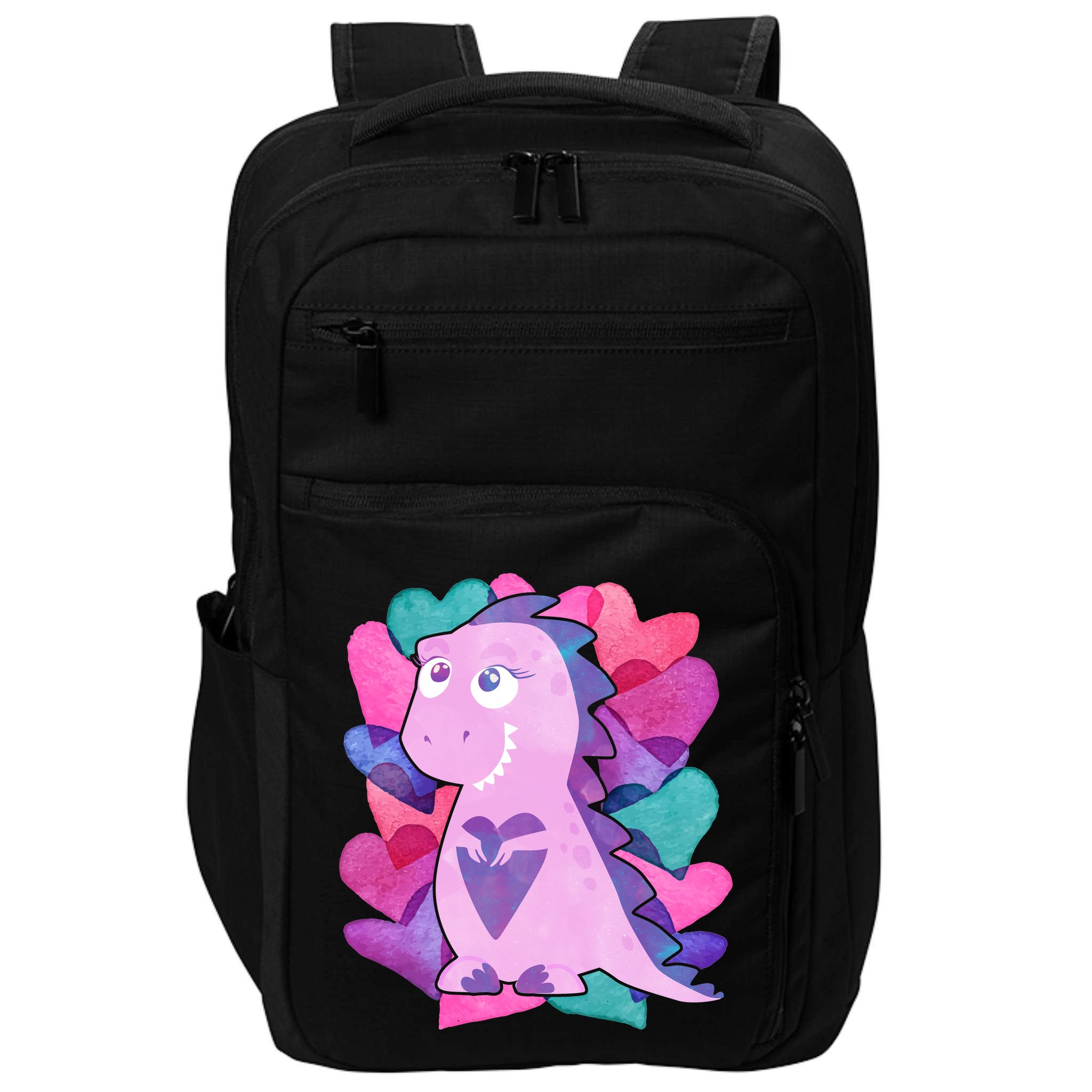 Cute T-Rex Valentine Full Of Hearts Impact Tech Backpack