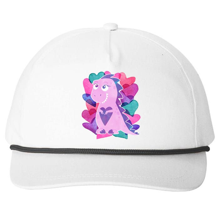 Cute T-Rex Valentine Full Of Hearts Snapback Five-Panel Rope Hat