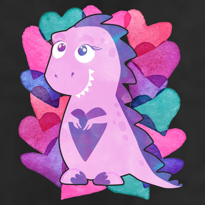 Cute T-Rex Valentine Full Of Hearts Adult Drive Performance Visor