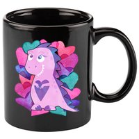 Cute T-Rex Valentine Full Of Hearts 11oz C Handle Ceramic Mug