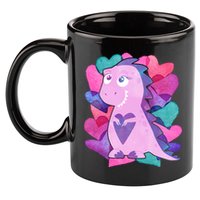 Cute T-Rex Valentine Full Of Hearts 11oz C Handle Ceramic Mug