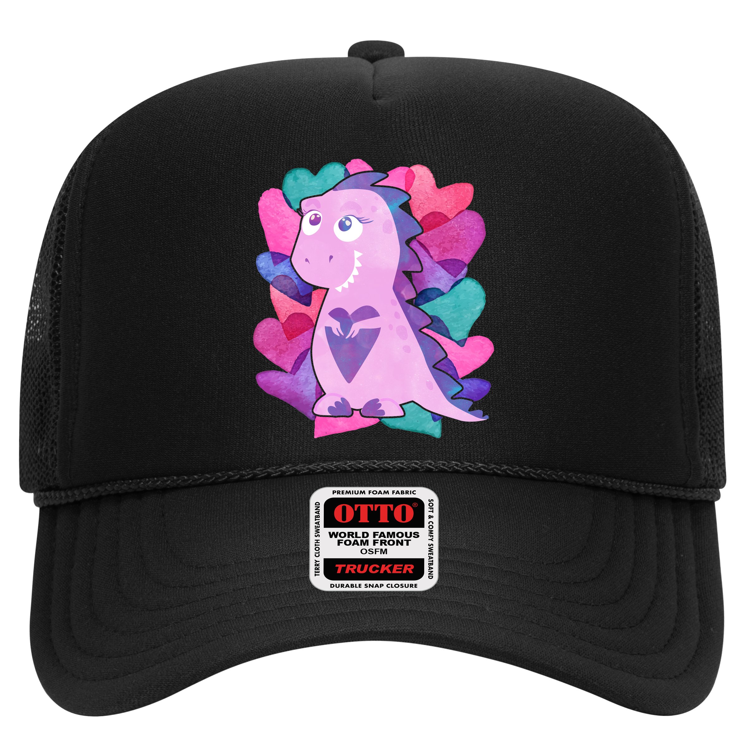 Cute T-Rex Valentine Full Of Hearts Trucker Hat