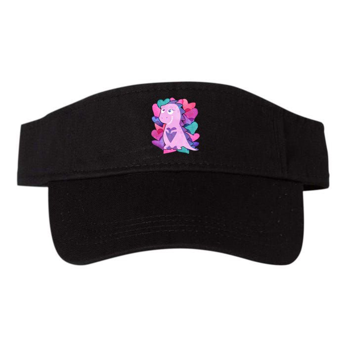 Cute T-Rex Valentine Full Of Hearts Visor