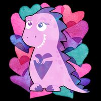 Cute T-Rex Valentine Full Of Hearts Visor
