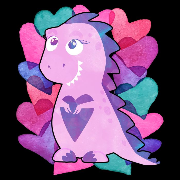 Cute T-Rex Valentine Full Of Hearts Visor