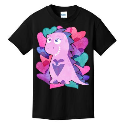 Cute T-Rex Valentine Full Of Hearts Kids T-Shirt