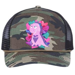 Cute T-Rex Valentine Full Of Hearts Retro Rope Trucker Hat Cap