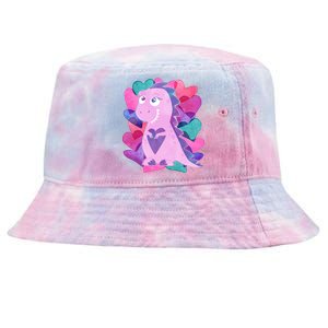 Cute T-Rex Valentine Full Of Hearts Tie-Dyed Bucket Hat