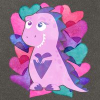 Cute T-Rex Valentine Full Of Hearts Cotton Canvas Backpack