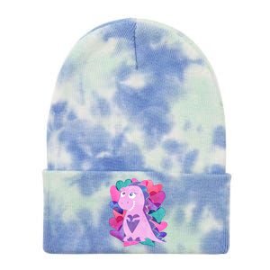 Cute T-Rex Valentine Full Of Hearts Tie Dye 12in Knit Beanie