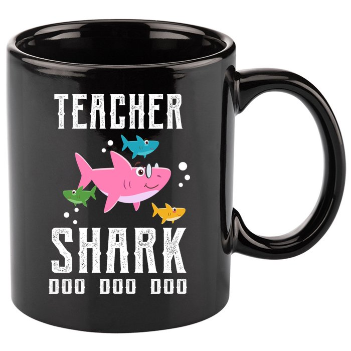 Cute Teacher Shark Do Do Do 11oz C Handle Ceramic Mug
