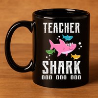 Cute Teacher Shark Do Do Do 11oz C Handle Ceramic Mug