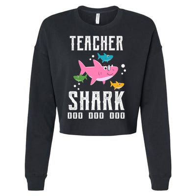 Cute Teacher Shark Do Do Do Cropped Pullover Crew