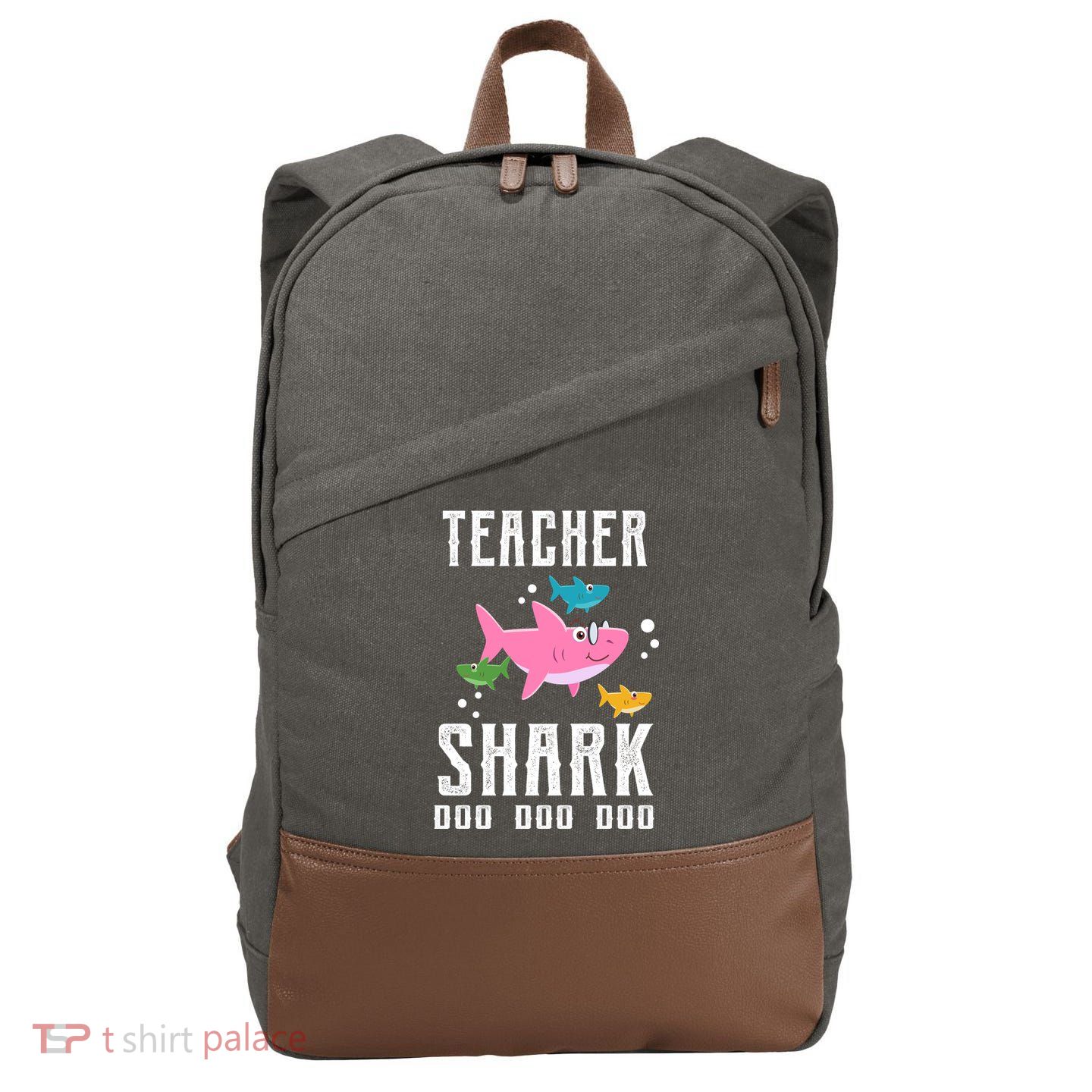 Cute Teacher Shark Do Do Do Cotton Canvas Backpack