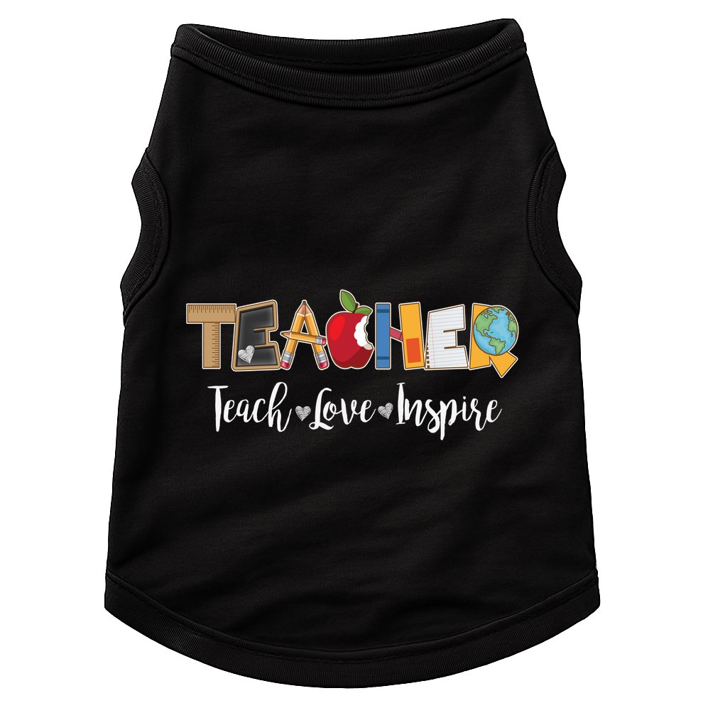 Cute Teacher Teach Love Inspire  Doggie Tank
