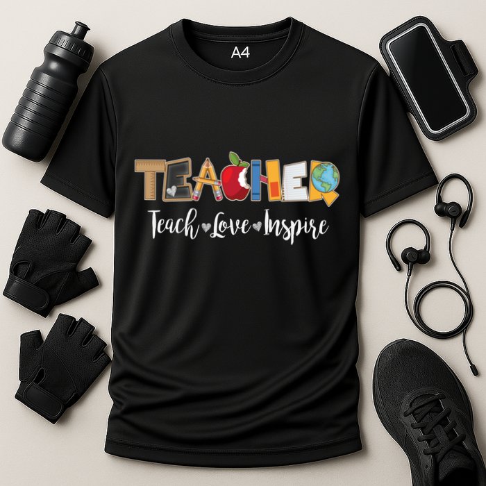 Cute Teacher Teach Love Inspire  Performance Shirt