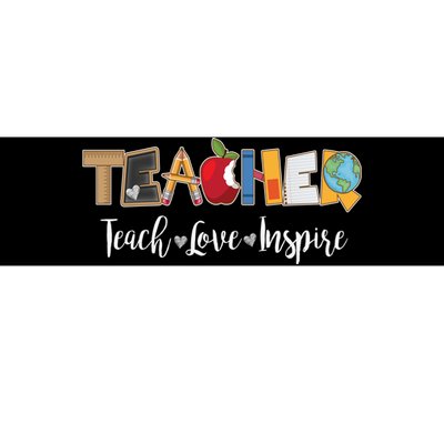 Cute Teacher Teach Love Inspire  Bumper Sticker