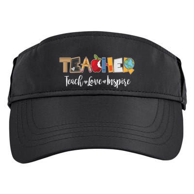 Cute Teacher Teach Love Inspire  Adult Drive Performance Visor