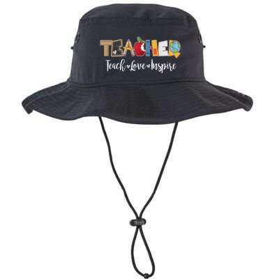 Cute Teacher Teach Love Inspire  Bucket Hat