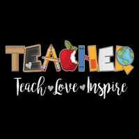 Cute Teacher Teach Love Inspire  Flatbill Hat
